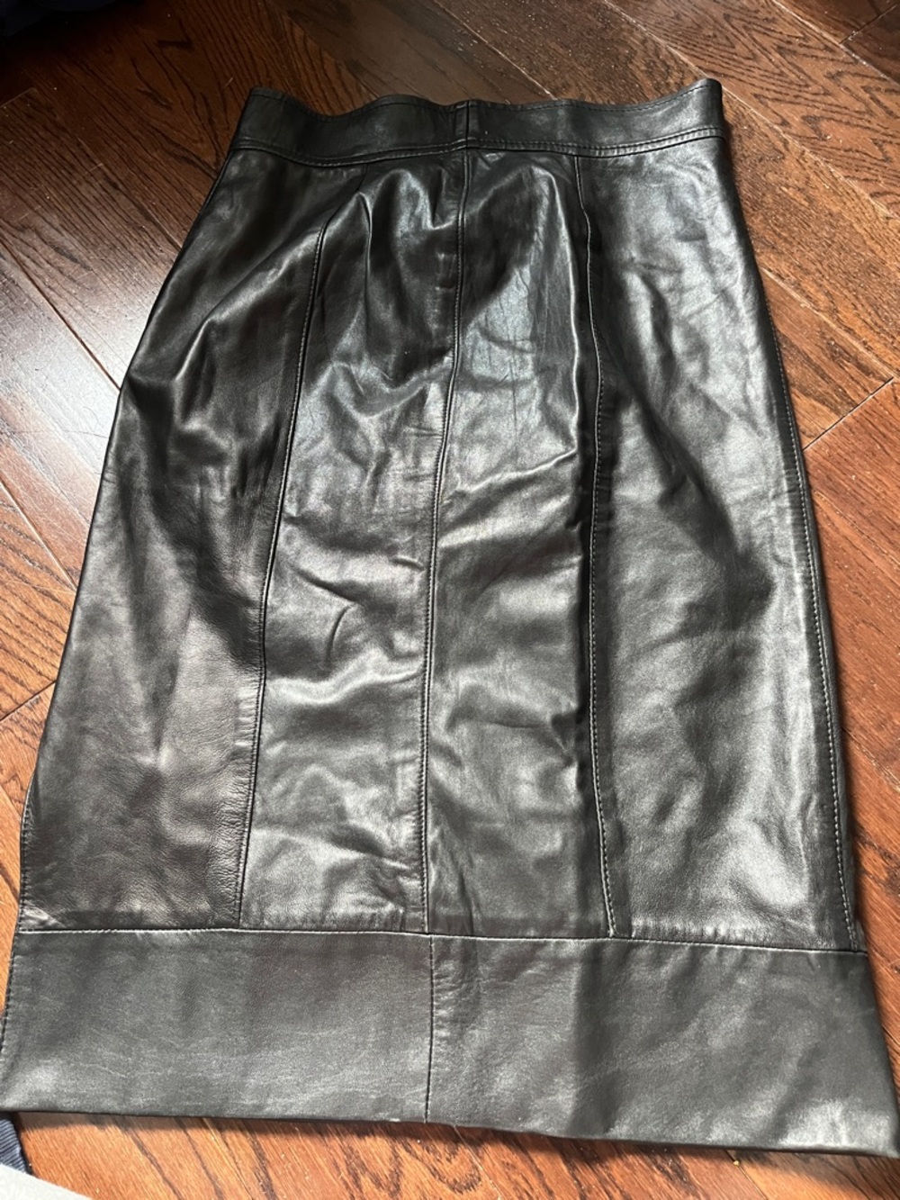Gia Franco Ferre Classic Black Leather Pencil Skirt
